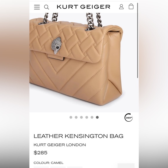 *MOVING SALE* Kurt Geiger London Leather Kensington Bag in Camel - Picture 4 of 16
